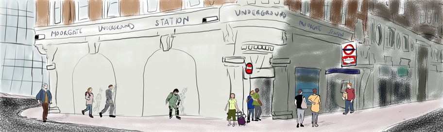 artwork titled 'Moorgate Station'